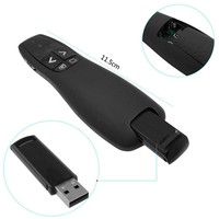 Presentador Inalámbrico USB con Puntero Láser Rojo R400, Control Remoto para Presentaciones PPT, Clicker para PowerPoint