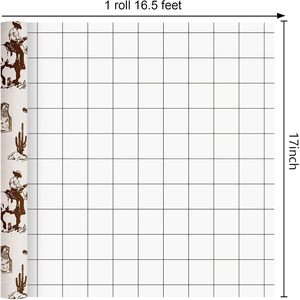 Rollo de papel de regalo con diseño de vaquero, 17 pulgadas x 16.5 pies, diseño occidental para envolver regalos de cumpleaños para niños - Product Image 6