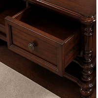 Ensemble de meuble TV et table basse en bois de mahogany massif de style américain moderne, 2 m, écologique, durable, luxe léger, salon, villa