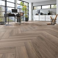 Parquet vinyle SPC hybride ABA en chêne européen, motif chevron, 4mm - 8mm, pose clic, aspect bois, pour revêtement de sol en chevrons