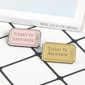 Aanpasbare Mode-Emaille Reversspeld Accessoire Metalen Badge Voor Decoratie 'Kaartjes Voor Waar dan Ook Of Geluk'-Thema - Product Image 2