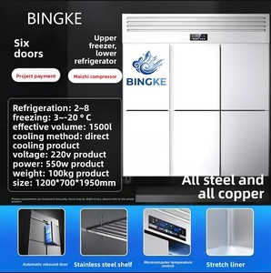 Congelador Comercial de Grado Industrial con 6 Puertas |   Zonas de Temperatura Convertibles |   Refrigerador de Acero Inoxidable |   Eficiencia Energética A++ | - Product Image 6