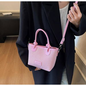 Woven Nylon Bag for Women 2026 New Model Crossbody Bag Summer Handbag Two Open Straps Medium <b>square</b> Bag for Work - Product Image 6