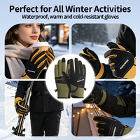 Gants de cyclisme et de ski unisexes imperméables, coupe-vent et compatibles écran tactile avec logo personnalisé pour les sports de plein air et la conduite