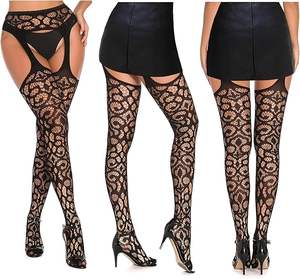 2025 dames collants résille bas taille haute dentelle jarretelle collants avec jarretière bas femmes exotique bonneterie - Product Image 5