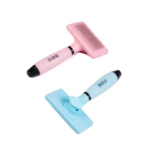 Soft Silicone Gel Handle Pet Hair Grooming Tools Comb Dog Cat Self Cleaning Slicker Brush