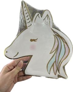 <span class=keywords><strong>Assiette</strong></span> à gâteau jetable de 9 pouces en gros pour filles <span class=keywords><strong>licorne</strong></span> fête d'anniversaire fête prénatale - Product Image 1
