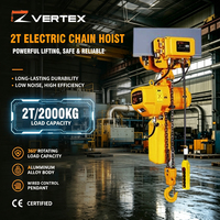 Palans électriques à chaîne 2t pour la construction, élévateur de matériaux de construction, palan électrique à chaîne avec chariot, capacité de charge de 2 tonnes