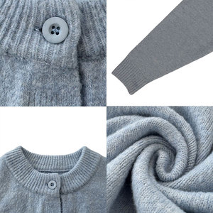 Cardigan Corto da <span class=keywords><strong>Donna</strong></span> in Maglia Morbida e Soffice, Maglione <span class=keywords><strong>Oversize</strong></span> con Bottoni e Collo Tondo, Vendita all'Ingrosso - Product Image 2