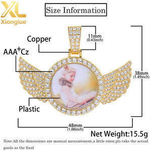 Collar con Proyección de Foto Personalizada, Colgante de Ala con Circonitas Brillantes, Joyería Conmemorativa, Regalo Personalizado - Product Image 3