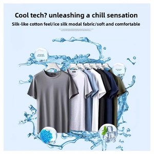 OEM Eisseide T-Shirt für Herren Vintage Schleifen Kurzarm Leichtgewichtig Schnelltrocknend Atmungsaktiv Locker Lässig Sommer Coole Oberteile - Product Image 3