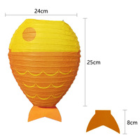 Nouveau design Lanterne en papier en forme de poisson de 25cm Lanternes en papier en gros Diy pour les cadeaux de fête
