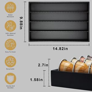 Soporte de almacenamiento de cápsulas de café de bambú inserto de cajón para mostrador Compatible con cápsulas <span class=keywords><strong>Nespresso</strong></span> <span class=keywords><strong>Vertuo</strong></span> Vertuoline para Cocina - Product Image 2