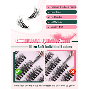 Lông mi cụm lông mi tùy chỉnh nhãn hiệu riêng D Curl cụm DIY Lash mở rộng khay cá nhân Fan cụm Lash Kit - Product Image 5