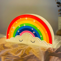 Lampe de chevet moderne en céramique, flexible, creuse, pour la décoration intérieure, idéale pour la chambre d'enfant, avec motif arc-en-ciel mignon