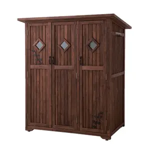 Waterproof Garden Storage Shed Tool House Outdoor Garden Wooden Large Brown Storage Sheds House