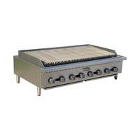 Barbecue au gaz propane à 8 brûleurs, 160 000 BTU, en acier inoxydable, grill commercial pour hôtel
