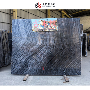 Phiến Đá Cẩm Thạch Xám Sóng Bạc Trực Tiếp Từ Nhà Máy Khu Rừng Nhiệt Đới Đá Cẩm Thạch Đen Như Chớp Đá Hoa Hồng Đá Cẩm Thạch Tấm Gạch Đen - Product Image 5