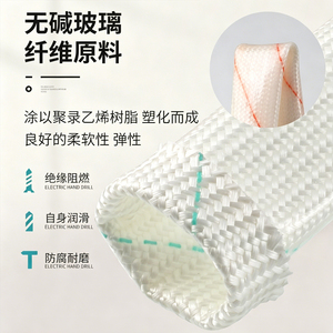 Tube en fibre de verre de 10 mm, isolé, flexible, ignifuge, pour fils électriques - Product Image 1