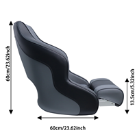 Siège de commandement pliable pour bateau avec porte-gobelet, chaise de capitaine en PVC de qualité marine étanche pour yacht, bateau de pêche, bateau rapide