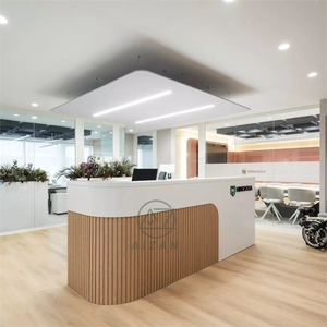Mostrador de Recepción de Superficie Sólida Personalizado de Estilo Moderno para Oficinas, Clínicas Dentales, Gimnasios y Hoteles - Product Image 5