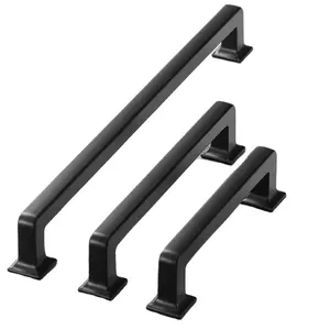 Amerikanischer Stil 128mm Zamak Black Square Küchen schrank Griff Möbel Hardware Griff für Schrank