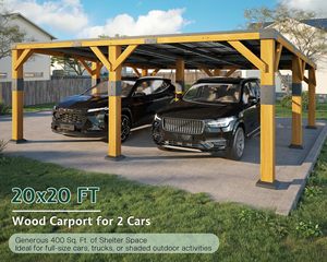 <span class=keywords><strong>Abri</strong></span> de voiture extérieur en cèdre 20 'x 20', support de neige pour garage, résistance au vent, PowerPort, <span class=keywords><strong>abri</strong></span> pour protéger les voitures - Product Image 3