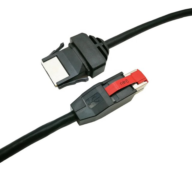 Shenzhen Manoson Wholesale Stocked 2m 24V Powered Usb to 1x8 Latch-N-Lock Barcode Scanner Printer Cable for Pos System