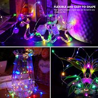 Guirlande lumineuse à piles 1m 10 LED mini-lumières étanches fil argenté effet luciole étoilée DIY pour remise de diplôme Ramadan