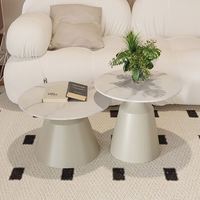 Mesa de Centro Estilo Crema para Sala de Estar, Hogar, Apartamento Pequeño, Simple, Moderna, Redonda, Estilo Red