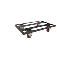 Chariot de transport plat grande capacité Turtle Car, universel, léger, pour usage domestique, roues en caoutchouc silencieuses rouges et grises