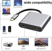 Adaptateur Hub USB C vers double HDMI 4K pour MacBook Pro et plus