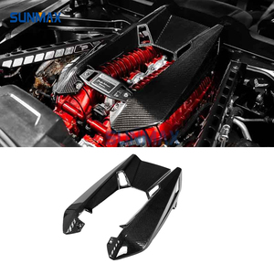 Sunmax for Chevrolet Corvette C8 Z06 2023 2024 Car <strong>Engine</strong> Cover Trim Accessories Real Carbon Fiber - Product Image 6