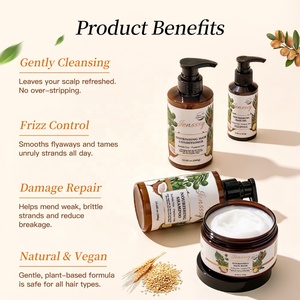 Kits de Soins Capillaires <span class=keywords><strong>Bio</strong></span> au Jus d'Aloès et de Riz Sans Sulfate Sous Marque Privée, <span class=keywords><strong>Shampoing</strong></span> et Revitalisant Volumisants Anti-Pellicules à l'Huile d'Argan - Product Image 3