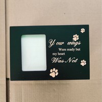 Urne funéraire moderne en MDF personnalisée pour chiens et chats, cercueil artisanal pour animaux de compagnie avec motifs faits à la main, fournitures funéraires commémoratives en gros