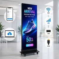 Pantalla LED para Póster P2, Pantalla de Video Interior, Póster Digital con Soporte de Pie, Control por Aplicación WiFi SDK IP65 para Publicidad en Comercios
