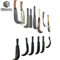 Couteau de bûcheron forgé antirouille pour l'extérieur, faucille de débroussaillage, couteau de découpe et de pliage en bambou de style ancien
