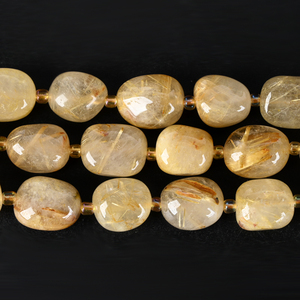 Bracelet en perles de quartz rutilé doré naturel de haute qualité, bijoux de mode en cristal brut - Product Image 3