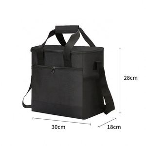 Sac isotherme personnalisé grande capacité avec logo, poche avant zippée et bandoulière pour pique-niques et événements en plein air - Product Image 2