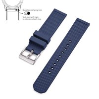 Correa de Reloj Deportiva Mingfung de Último Diseño, FPM/FKM, 18mm 20mm 22mm, de Caucho Fluorado Elástico, de Liberación Rápida, para Relojes Inteligentes de Buceo
