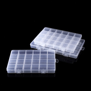 Transparent Pp Plastic Jewelry Storage Box With Compartments For Beads Diy Organizer <b>Desktop</b> Storage Case 10 15 24 Grid - Product Image 3