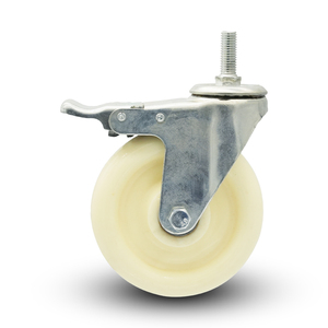 Personalizado Médio Branco <span class=keywords><strong>Nylon</strong></span> Roda Fundo Plano Mão Empurrar Reboque Carrinho Atividade Universal Rodízio Rodas <span class=keywords><strong>Nylon</strong></span> Industrial Roda - Product Image 5