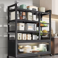 Support de rangement multifonctionnel pour la cuisine Panier à fruits et légumes multicouche en métal sur pied Armoire à bol pour four à micro-ondes