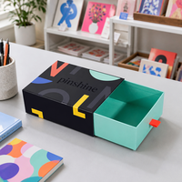 Boîte d'emballage de luxe en carton rigide avec ruban, tiroir coulissant pour cadeaux de boutique, vente en gros