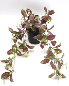 Planta Artificial Colgante en Maceta, Follaje Artificial con Capullos de Flores para Decoración de Interiores, Hogar y Oficina, Múltiples Colores - Product Image 4
