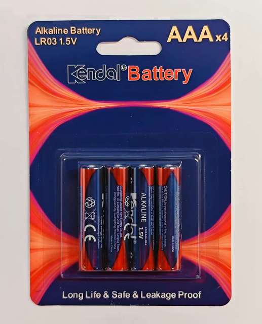 China Manufacturer's AM4 AAA LR03 AAA Alkaline Battery for Home Appliances Toys Consumer Electronics Power Tools