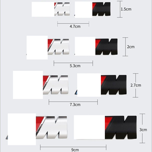 Adesivo Logo M <span class=keywords><strong>per</strong></span> <span class=keywords><strong>Auto</strong></span> con Strisce Blu/Rosse/Nere <span class=keywords><strong>per</strong></span> Serie 5 M3/M5/X1M/X3M/X6, Badge Posteriore Grigio Acciaio - Product Image 2