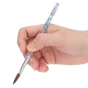 Ensemble de 5 pinceaux à ongles avec manche en cristal, poils synthétiques, pinceaux pour dessin au gel UV, pour la conception de manucure - Product Image 5