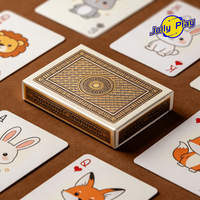 Jeu de cartes de luxe personnalisé au design classique, cartes à jouer en PVC avec animaux de dessin animé, vernis UV, cartes à bas prix