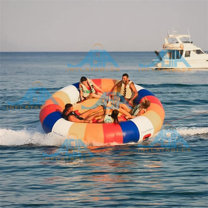 크레이지 워터 토이즈 플라잉 인플레이터블 디스코 보트 스피닝 인플레이터블 토우어블 워터 토우어블 스키 튜브 - Product Image 3